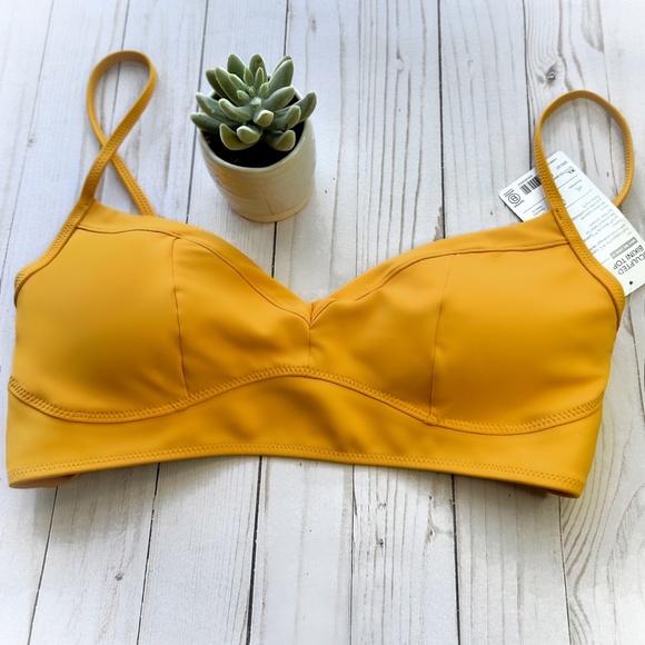 NWT Athleta Sculpted Bikini Top Yellow - Picture 3 of 5